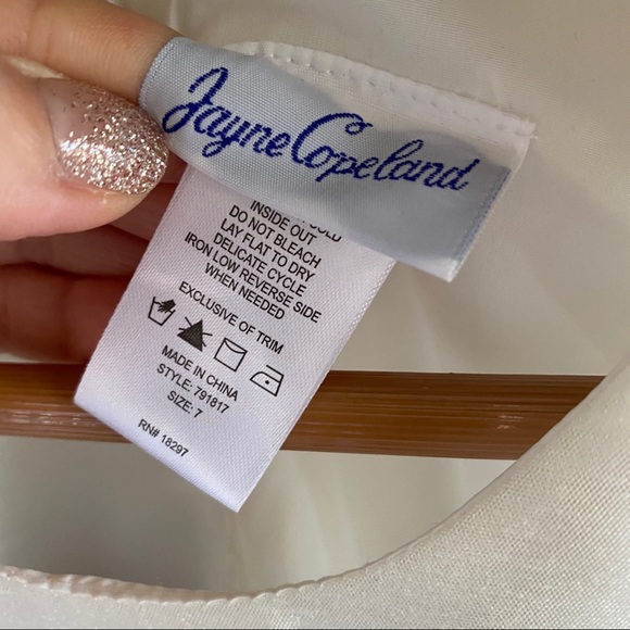 Jayne Copeland Girls’ Dress Ivory/Dusty Rose WOW! - Picture 5 of 8